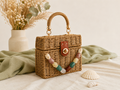 Sac Bohème Chic en Osier Perlé – Édition Nature